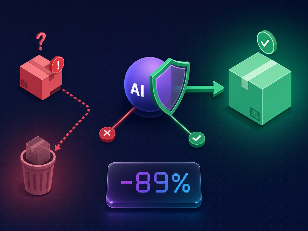 A suspicious parcel, the assistant with a shield and a safe parcel · −89% fake orders